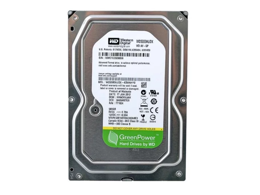 Image Жесткий диск HDD Western Digital AV-GP 500Gb (WD5000AUDX) NP