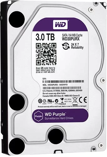 Image Dispozitiv de stocare HDD Western Digital 3TB Purple (WD30PURZ)
