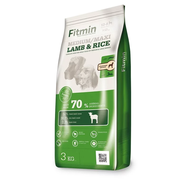 Image Hrana uscata pentru caini Fitmin dog medium maxi lamb&rise 3 kg