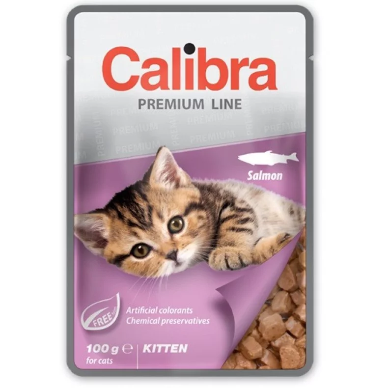 Image Hrana umeda pentru pisoi Calibra Cat pouch Premium Kitten Salmon 100g * 24 buc