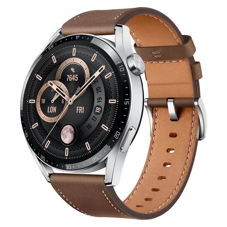 Image Ceas inteligent Huawei Watch 3 Stainless Stell with Brown Leather Strap