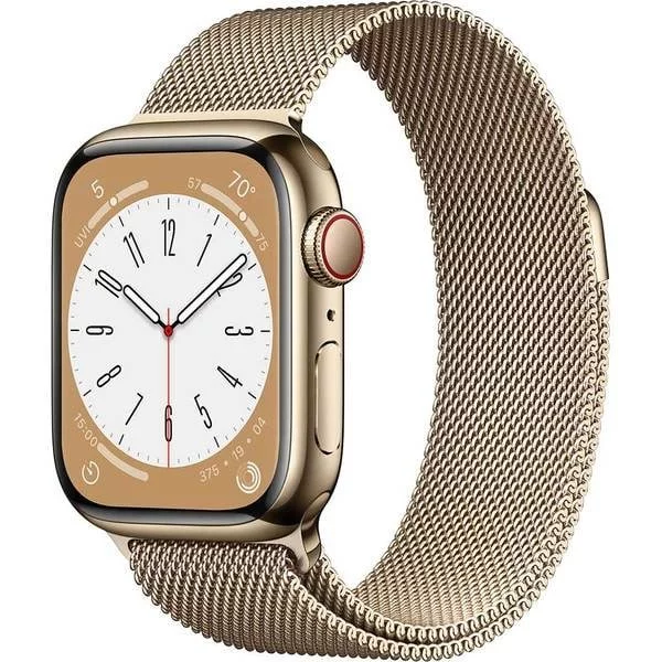 Image Ceas inteligent Apple Watch Series 8 45mm MNKQ3 GPS + LTE Gold S. Steel Case