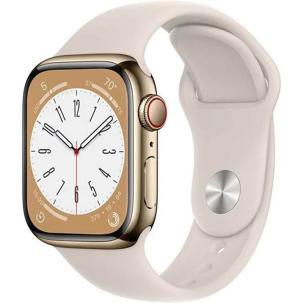 Image Ceas inteligent Apple Watch Series 8 45mm MNKM3 GPS + LTE Gold S. Steel Case