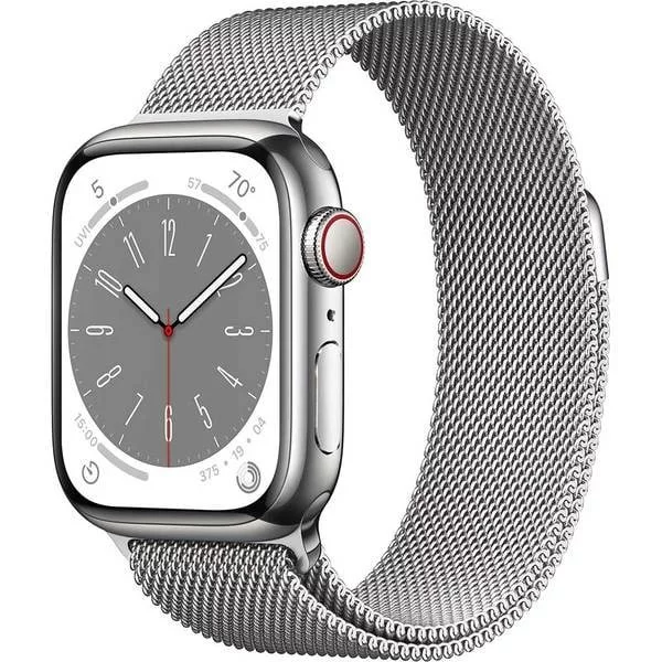 Image Ceas inteligent Apple Watch Series 8 45mm MNKG3 GPS + LTE Silver S. Steel Case