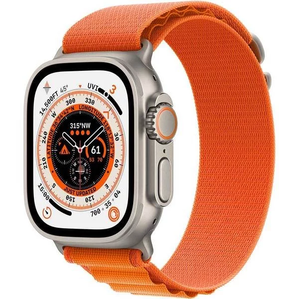 Image Умные часы Apple Watch Ultra GPS + LTE 49mm MQFM3 Titanium Case with Orange Alpine Loop - L