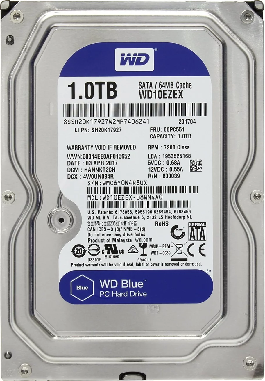 Image Жесткий диск HDD Western Digital Caviar Blue 1Tb (WD10EZEX)