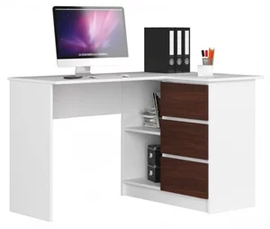 Image Masa de birou Akord B16 Right Wenge, White