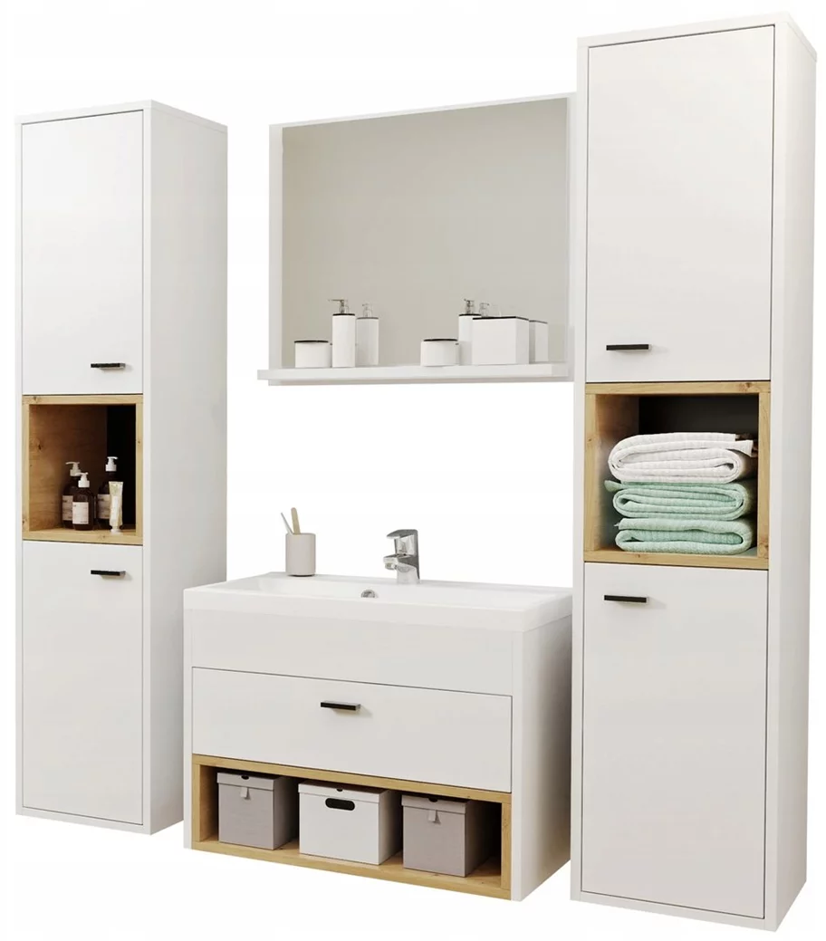 Image Комплект Mirjan24 Olier II With Sink White, Artisan Oak