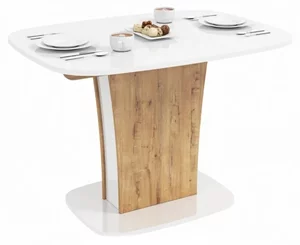 Image Стол раскладной BonMebel Bergamo 2 Бунратти/Белый Глянец