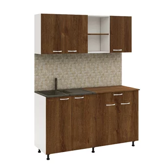 Bucatarie Haaus Roma 1.6м White/Bronze Oak