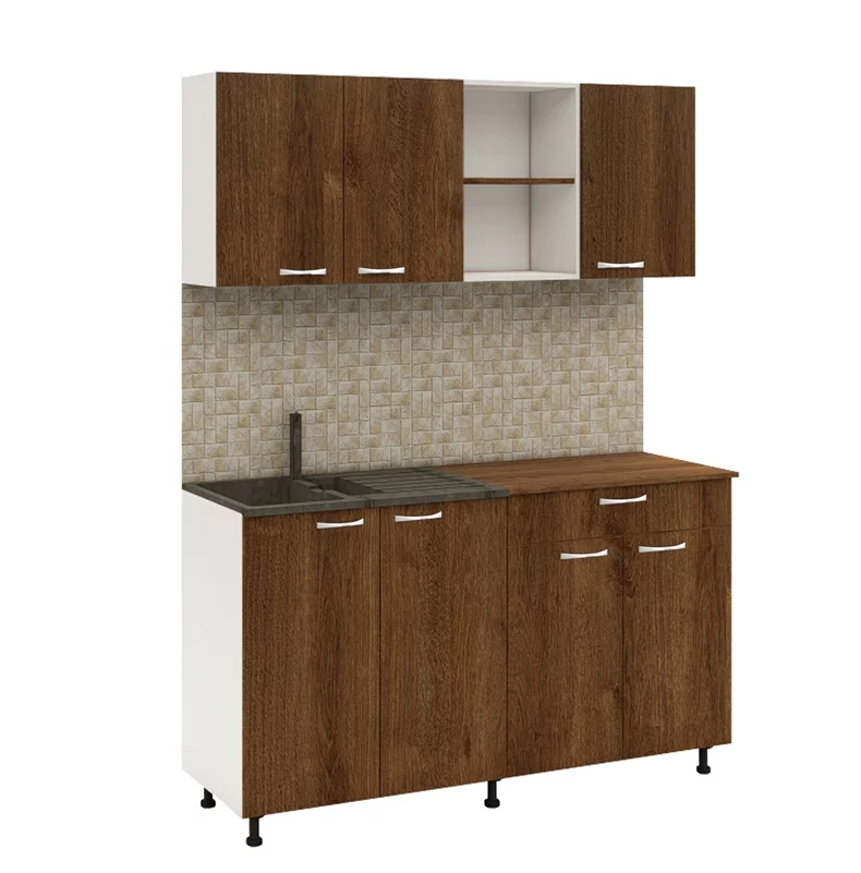 Image Bucatarie Haaus Roma 1.6м White/Bronze Oak