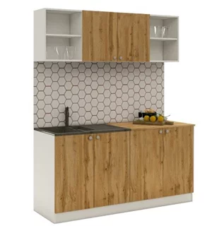 Image Кухня Haaus L 1.6м White/Wotan Oak