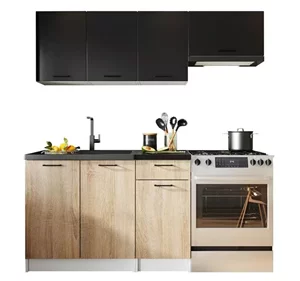 Image Кухня Stolkar Eco Line Tanya 1.2/1.8m Black/Sonoma Oak