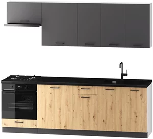 Image Кухня Stolkar Classic Line Clara 2.4m Artisan Oak/Graphite