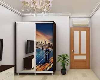 Шкаф купе PS ДХ-160 1.8 м фотопечать 1 дверь