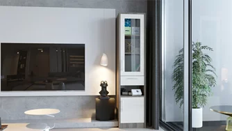 Шкаф пенал PS П-43(1) стекло