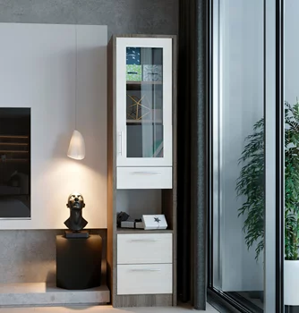 Шкаф пенал PS П-43(3) стекло