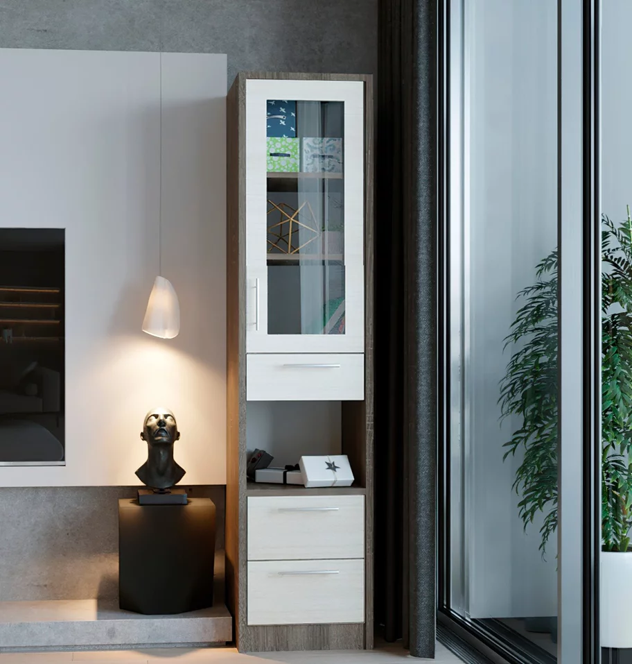 Image Шкаф пенал PS П-43(3) стекло