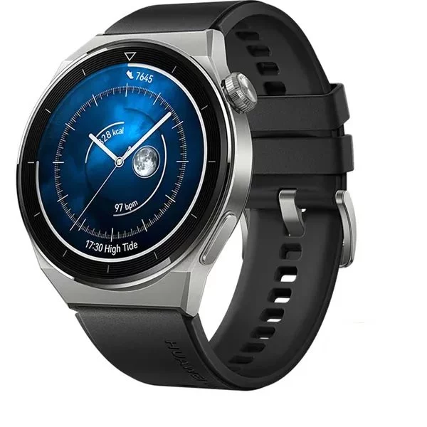Image Ceas inteligent HUAWEI Watch GT 3 Pro 46mm Titanium Black Fluoroelastomer Strap