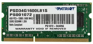 Оперативная память Patriot Signature Line 4Gb DDR3L-1600MHz SODIMM