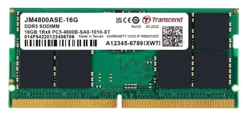 Image Memorie RAM Transcend JetRam 16Gb DDR5-4800MHz SODIMM