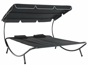 Şezlong cu tent Mobhaus Multina Gray