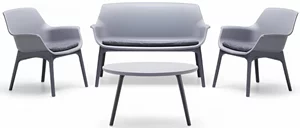 Image Set mobila de grădină Bica Luxor Lounge Gray, Graphite