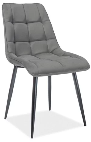 Image Стул для кухни Signal Chic Matt Velvet Black, Gray