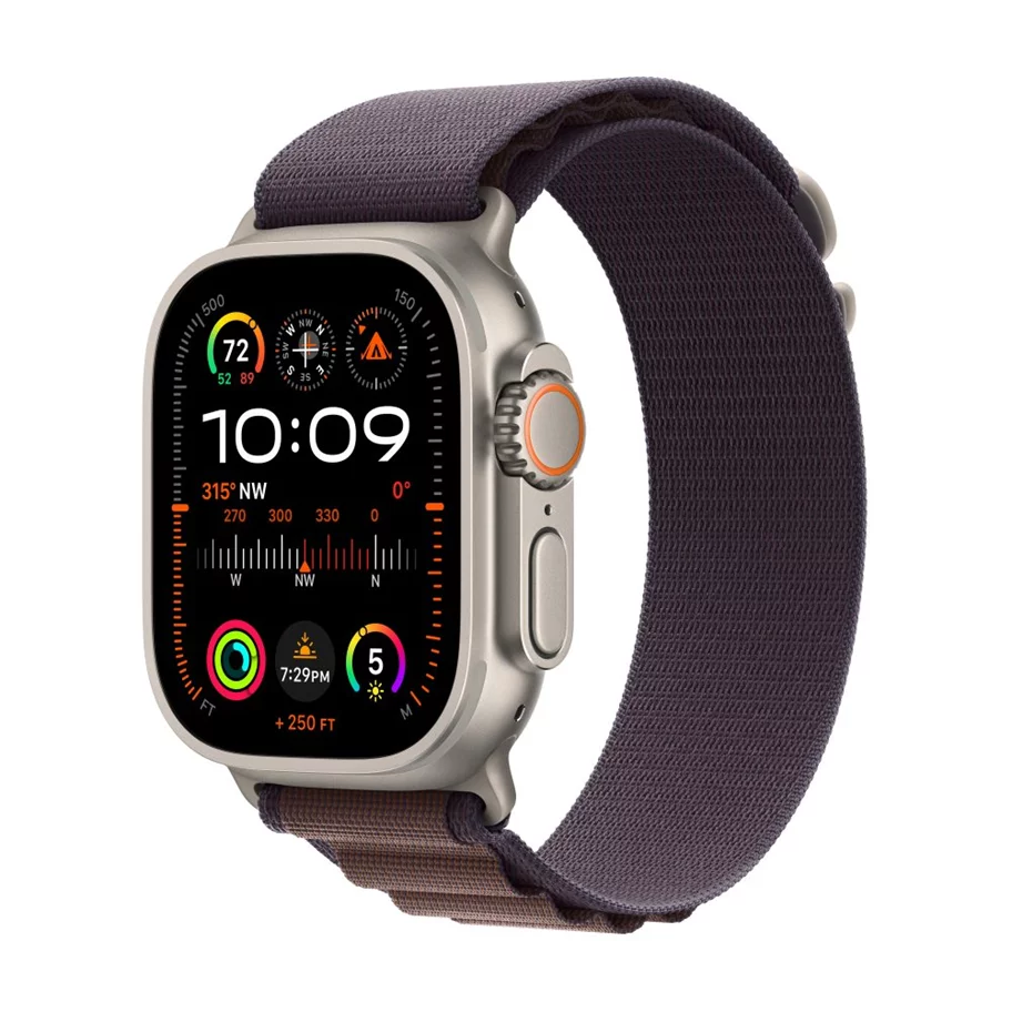 Image Ceas inteligent Apple Watch Ultra 2 GPS + LTE 49mm MREW3 Titanium Case Indigo Alpine Loop - Large