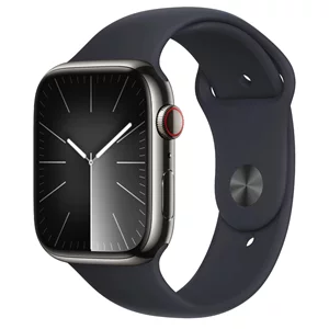Image Умные часы Apple Watch Series 9 GPS+LTE 45mm MRMW3 Graphite St. Steel, Midnight Sport Band M/L