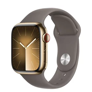 Image Умные часы Apple Watch Series 9 GPS+LTE 41mm MRJ53 Gold St. Steel, Clay Sport Band S/M
