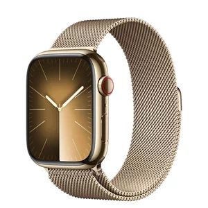Image Умные часы Apple Watch Series 9 GPS+LTE 41mm MRJ73 Gold St. Steel, Gold Milanese Loop