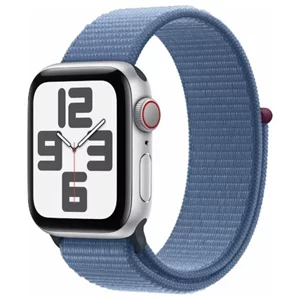 Image Ceas inteligent Apple Watch SE (2023) GPS + LTE 40mm MRGQ3 Silver Al.Case, Winter Blue Sport Loop