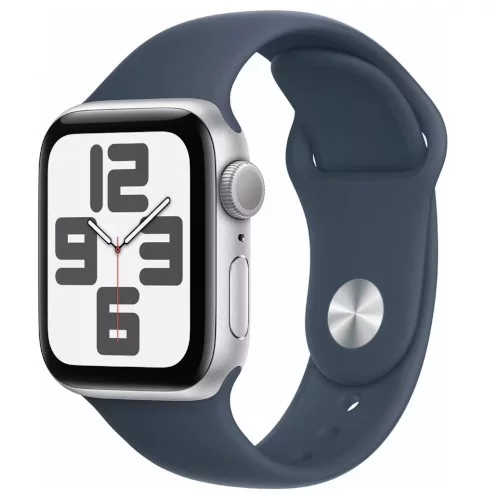 Image Ceas inteligent Apple Watch SE (2023) GPS 44mm MREE3 Silver Al.Case, Storm Blue Sport Band M/L