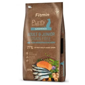 Hrana uscata pentru caini Fitmin Purity GF Adult & Junior Fish Menu 12 kg