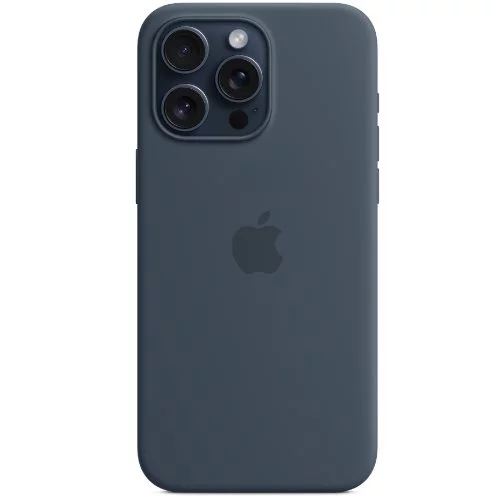 Image Husă Original iPhone 15 Pro Max Silicone Case with MagSafe Storm Blue