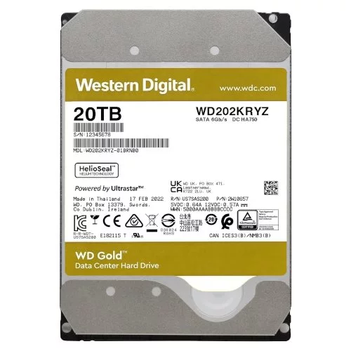 Image Жесткий диск HDD Western Digital Gold WD202KRYZ 20TB