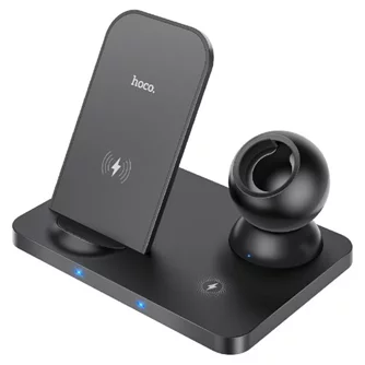 Încărcător wireless Hoco CW33 3 in 1 Wireless Fast Charger Black
