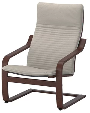 Image Fotoliu cu tabureta Ikea Poang Maro/Knisa Bej Deschis