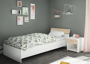 Image Кровать Haaus Leco 90x200 White/Elm