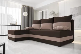 Диван угловой Space Meble Hewlet Sawana 16, Sawana 22 Brown Dark, Brown Light