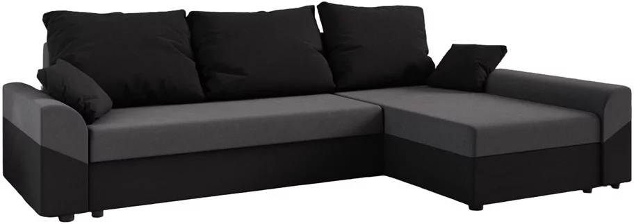 Image Диван угловой Space Meble Denver L Mikrofaza 27, Mikrofaza 15 Gray, Black