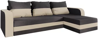 Диван угловой Space Meble Hewlet Bis Sawana 05, Sawana 01 Dark Gray, Ecru