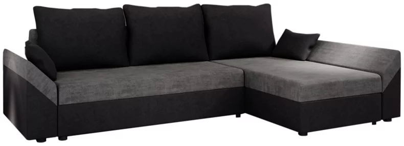 Image Диван угловой Space Meble Dante L Mikrofaza 27, Mikrofaza 15 Gray, Black