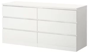 Image Comoda Ikea Malm 6 sertare 160x78 Alb