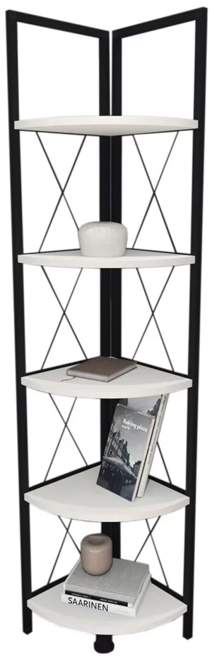 Image Etajera de colt Fabulous 5 Shelves White/Black