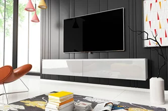 Tumba pentru TV Bratex Lowboard D 180 White/White Gloss