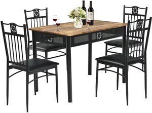 Image Set de bucatarie Costway HW66276BK Wood/Black