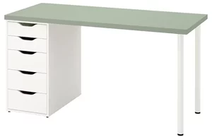 Image Письменный стол Ikea Lagkapten/Alex 140x60 Светло-Зеленый/Белый