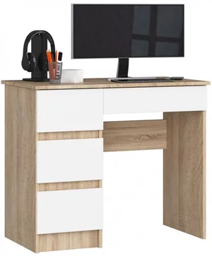 Image Masa de birou Akord A-7 90 Left Sonoma Oak/White